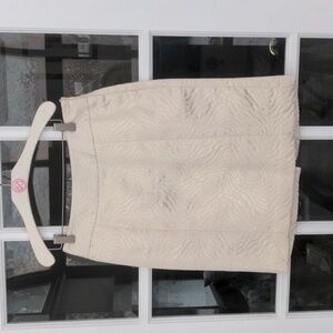 Loft Cream Gold Shimmer‎ Pencil Skirt Size 4